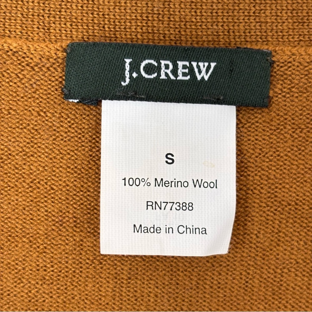J. Crew Women's Studded Button-Up Wool Cardigan in Caramel Brown Size Small - Picture 2 of 10